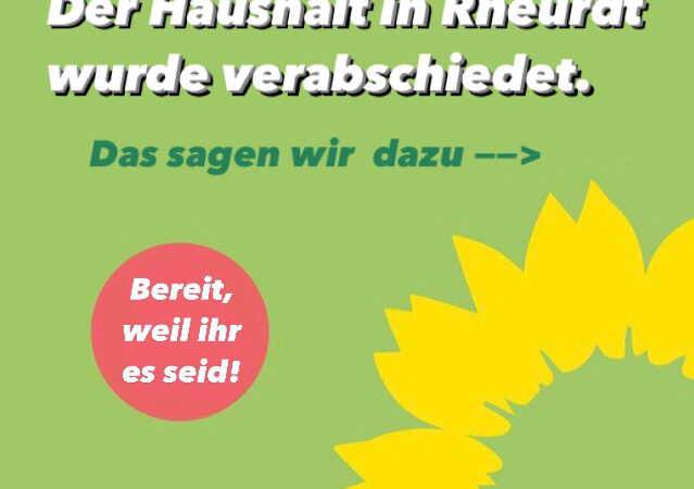 Der Haushalt in Rheurdt wurde beschlossen. Abgesetzter Text Der Haushalt in Rheurdt wurde beschlossen