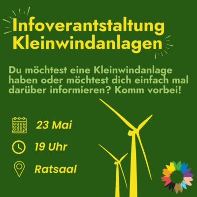 Kleinwindanlagen Informationsveranstaltung Kleinwindanlagen vom 23.5.23